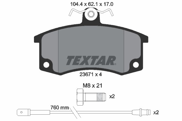 Brake Pad Set, disc brake TEXTAR 2367101