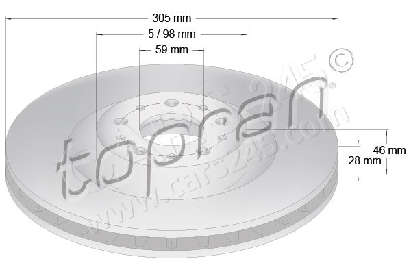 Brake Disc TOPRAN 208282