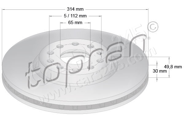Brake Disc TOPRAN 116286