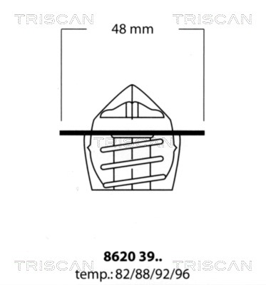 Thermostat, coolant TRISCAN 86203988