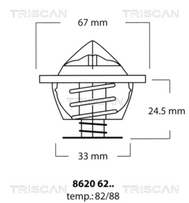 Thermostat, coolant TRISCAN 86206282