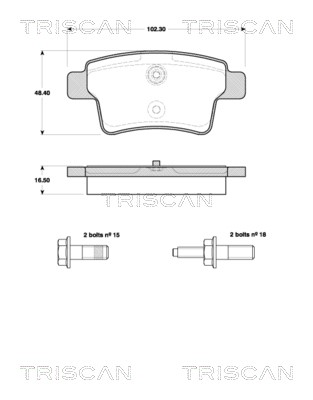 Brake Pad Set, disc brake TRISCAN 811038007