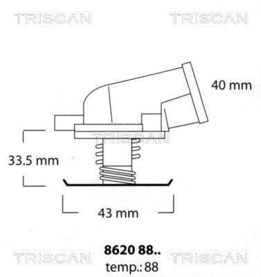 Thermostat, coolant TRISCAN 86208888