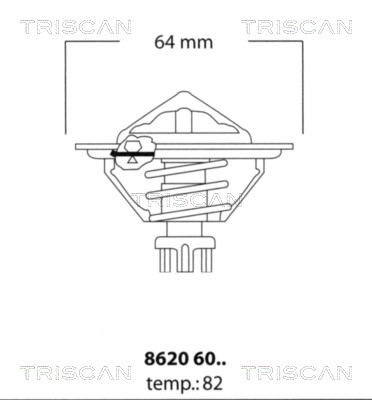 Thermostat, coolant TRISCAN 86206082