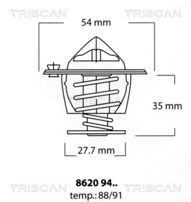 Thermostat, coolant TRISCAN 86209491