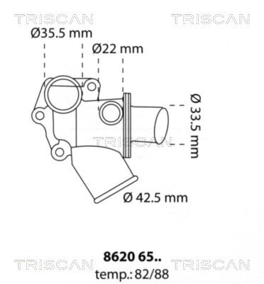 Thermostat, coolant TRISCAN 86206582