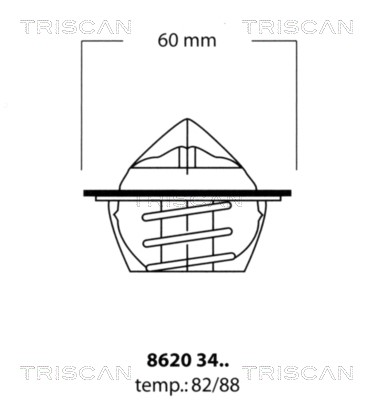 Thermostat, coolant TRISCAN 86203482