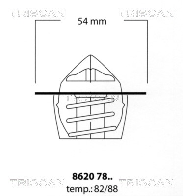 Thermostat, coolant TRISCAN 86207882