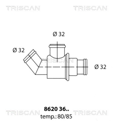Thermostat, coolant TRISCAN 86203680