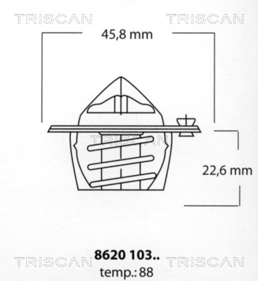 Thermostat, coolant TRISCAN 862010388