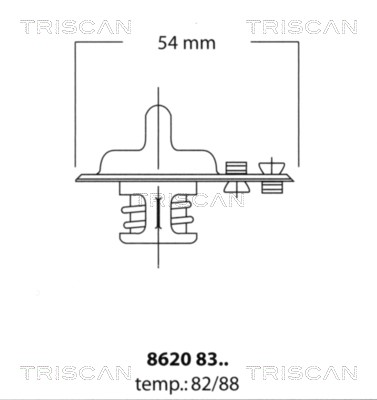 Thermostat, coolant TRISCAN 86208388