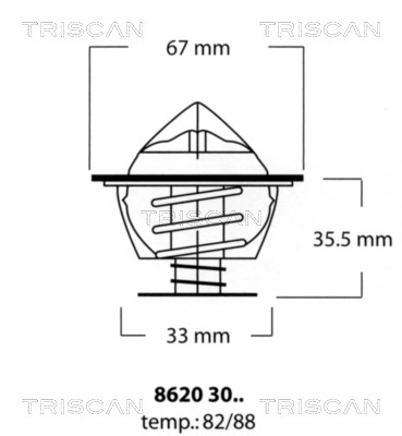 Thermostat, coolant TRISCAN 86203082