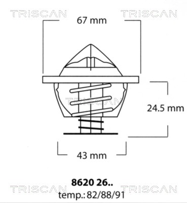 Thermostat, coolant TRISCAN 86202682