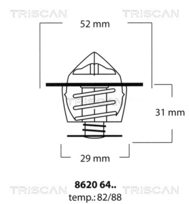 Thermostat, coolant TRISCAN 86206482