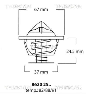 Thermostat, coolant TRISCAN 86202591