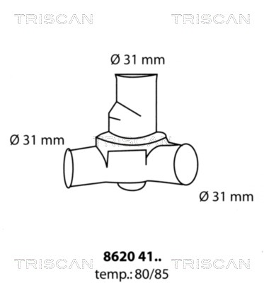 Thermostat, coolant TRISCAN 86204180