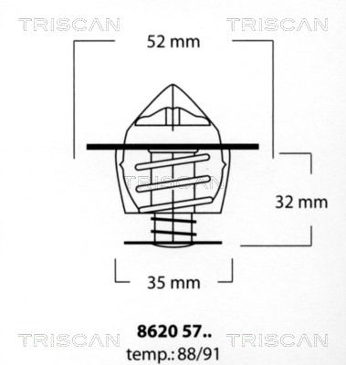 Thermostat, coolant TRISCAN 86205791