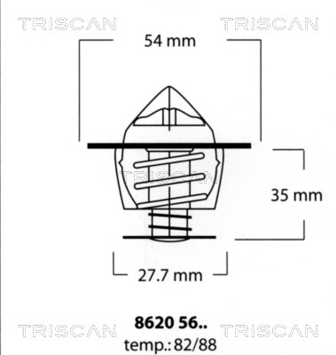 Thermostat, coolant TRISCAN 86205682