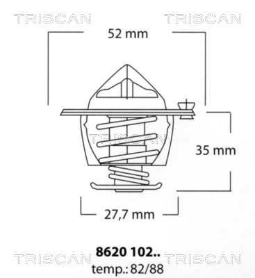 Thermostat, coolant TRISCAN 862010288