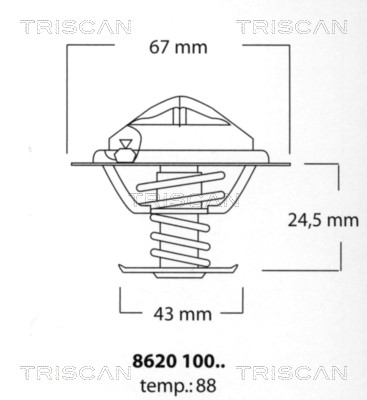 Thermostat, coolant TRISCAN 862010088