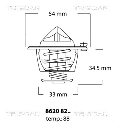 Thermostat, coolant TRISCAN 86208288
