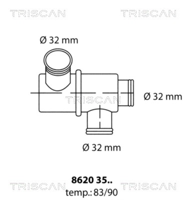 Thermostat, coolant TRISCAN 86203590