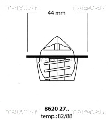 Thermostat, coolant TRISCAN 86202782