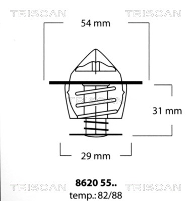 Thermostat, coolant TRISCAN 86205582
