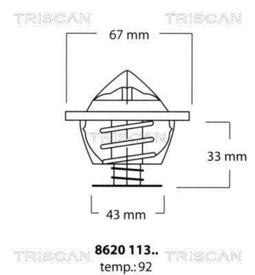 Thermostat, coolant TRISCAN 862011392