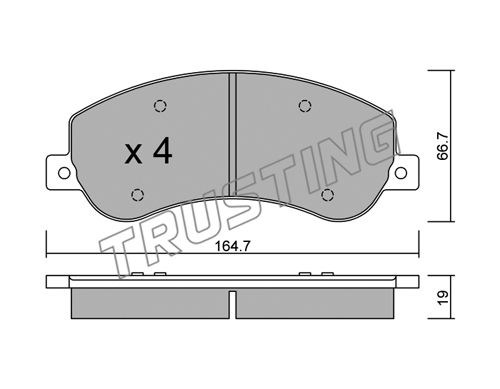 Brake Pad Set, disc brake TRUSTING 6961