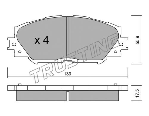 Brake Pad Set, disc brake TRUSTING 7630