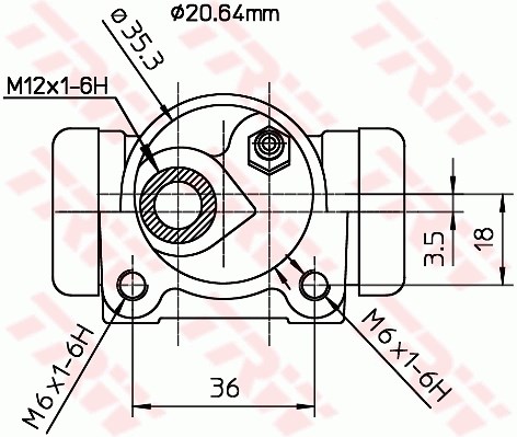 Wheel Brake Cylinder TRW BWF166 2