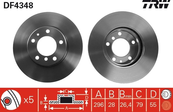 Brake Disc TRW DF4348