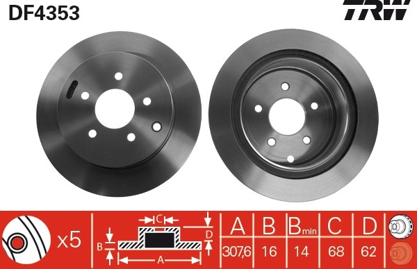 Brake Disc TRW DF4353