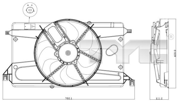 Fan, engine cooling TYC 820-0002