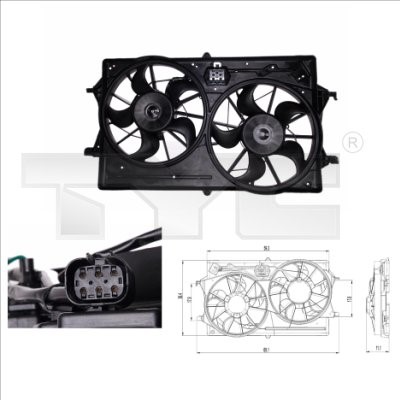 Fan, engine cooling TYC 810-0019