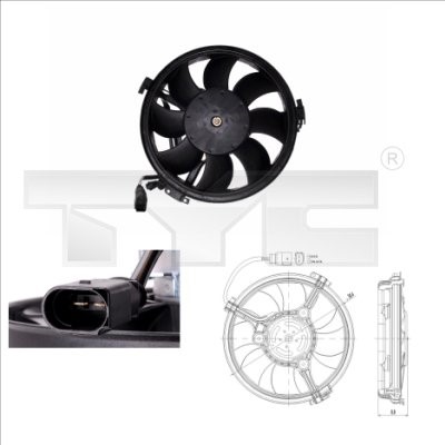 Fan, engine cooling TYC 802-0003