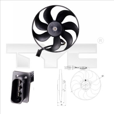 Fan, engine cooling TYC 837-0002