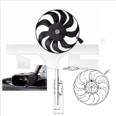Fan, engine cooling TYC 802-0001