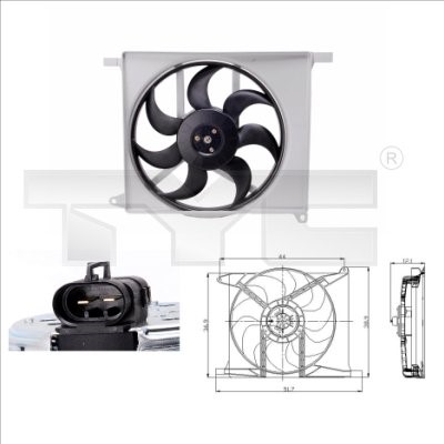 Fan, engine cooling TYC 825-0003