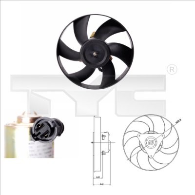 Fan, engine cooling TYC 831-0005