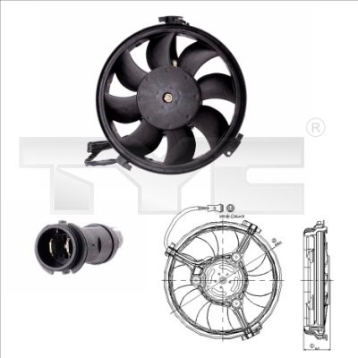 Fan, engine cooling TYC 802-0004