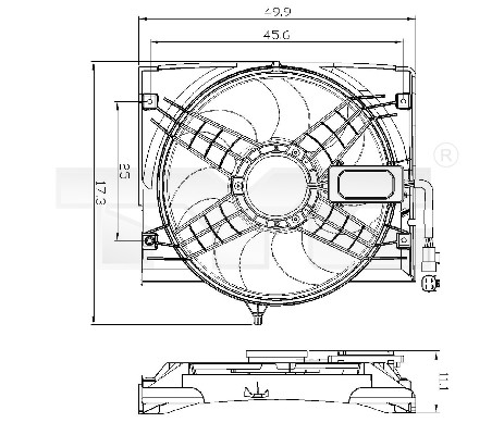 Fan, engine cooling TYC 803-0011
