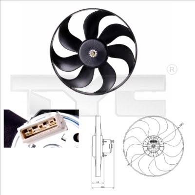 Fan, engine cooling TYC 837-0010