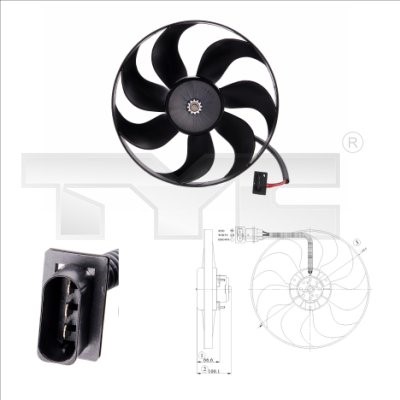 Fan, engine cooling TYC 802-0009
