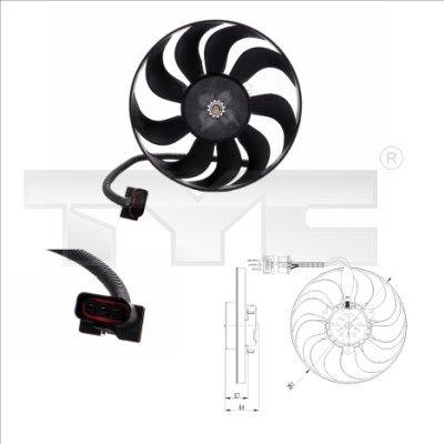 Fan, engine cooling TYC 837-0001
