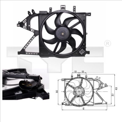 Fan, engine cooling TYC 825-0007