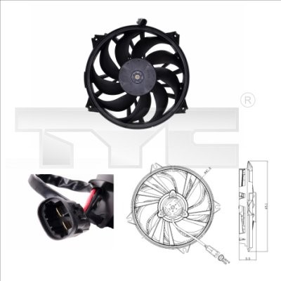 Fan, engine cooling TYC 805-0006