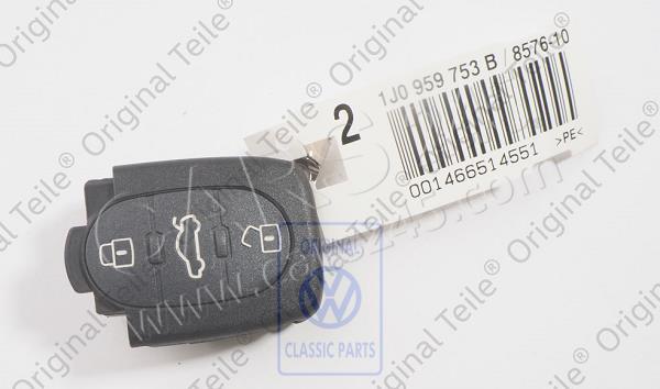 Sender unit for radio- controlled central locking 3 buttons AUDI / VOLKSWAGEN 1J0959753B