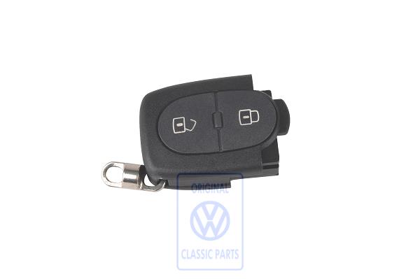 Sender unit for radio- controlled central locking (oval key pad) 2 buttons AUDI / VOLKSWAGEN 1J0959753C